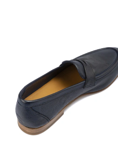 Shop Corneliani Leather Loafers In Grey