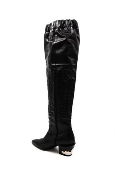 Shop Toga Leather Boots In Black