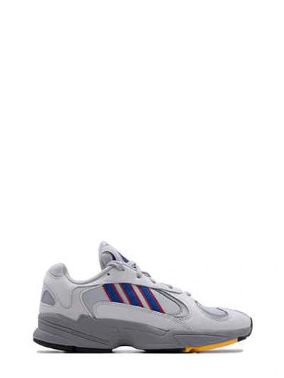 Originals Adidas Off-white Yung 1 Mesh Insert Low-top Leather Sneakers In Light Grey | ModeSens