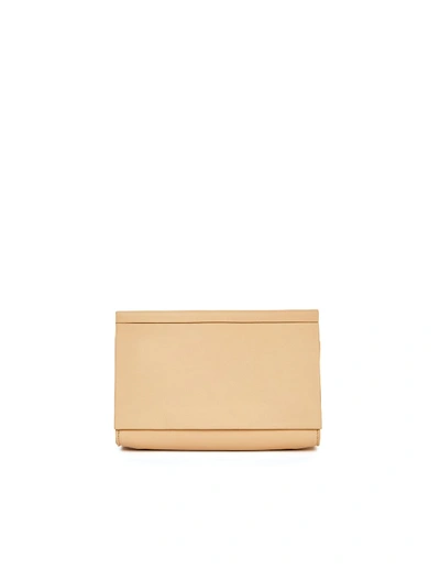 Shop Isaac Reina Beige Leather Clutch Bag In Brown