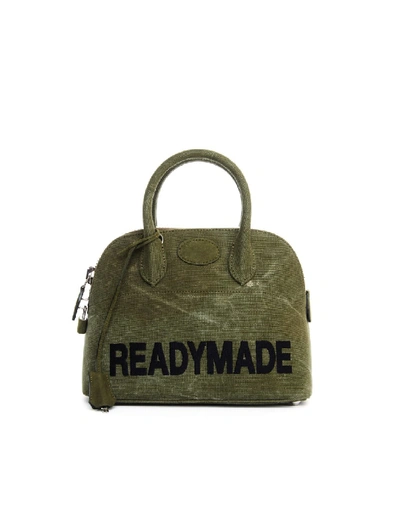 Shop Readymade Embroidered Khaki Bag In Black