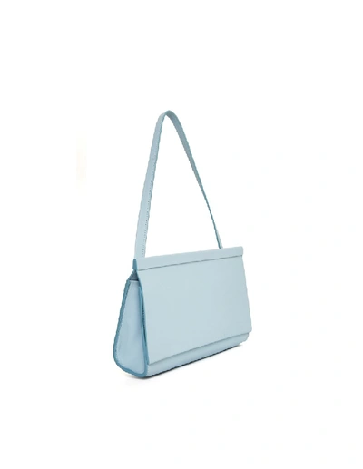 Shop Isaac Reina Blue Leather Clutch Bag