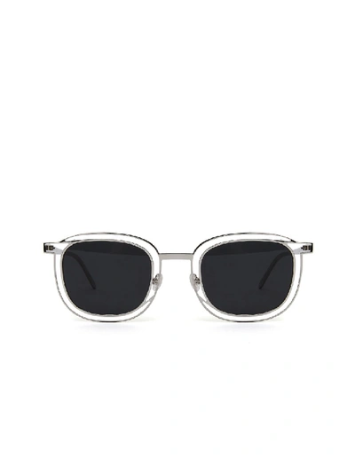 Shop Thierry Lasry Vigilanty Titanium Singlasses In Black