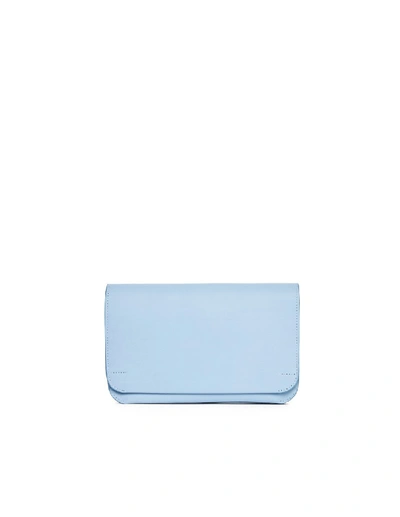 Shop Isaac Reina Blue Leather Clutch Bag
