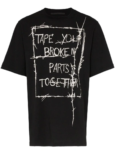 Shop Haider Ackermann Black Men's Boxy Fit Graphic T-shirt