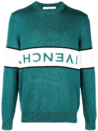 Shop Givenchy Blue Men's Upside Down Logo Sweater In Green