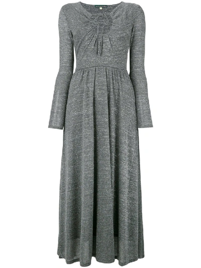 Shop Alexa Chung Alexachung - Grey Women's Key-hole Flared Dress