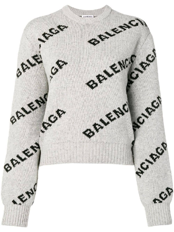 balenciaga grey women's sweater