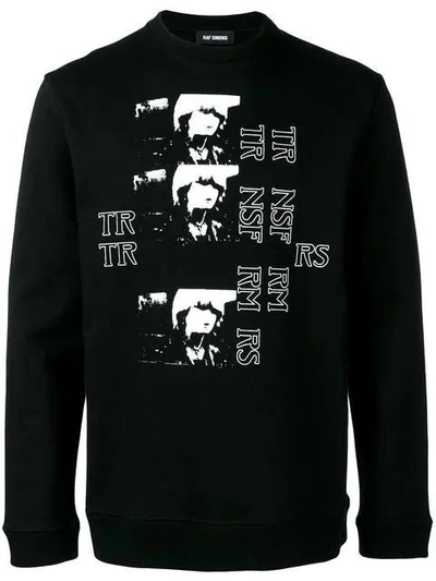 Shop Raf Simons Black Men's Nsf Rf Crewneck Sweatshirt