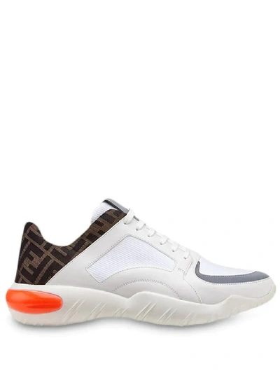 Shop Fendi White Men's Ff Motif Running Sneakers