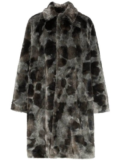 Shop Balenciaga Grey Men's Faux Fur Opera Coat
