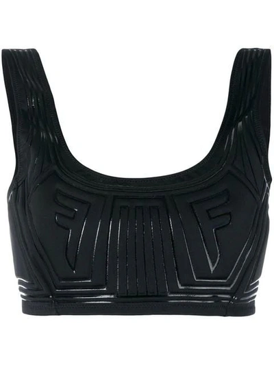 Shop Fendi Black Women's Graphic Logo Crop Top