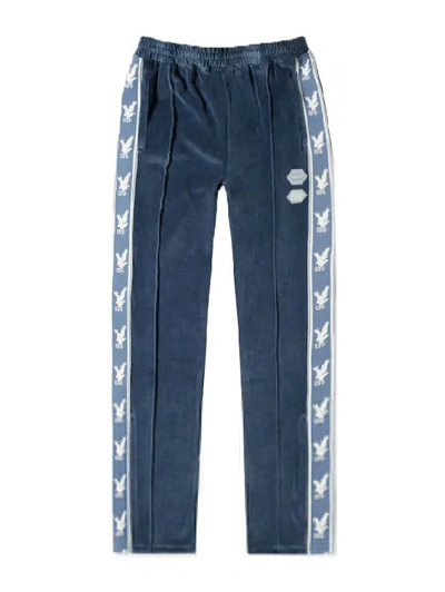 Shop Off-white Blue Men's Velour Track Pant In Green