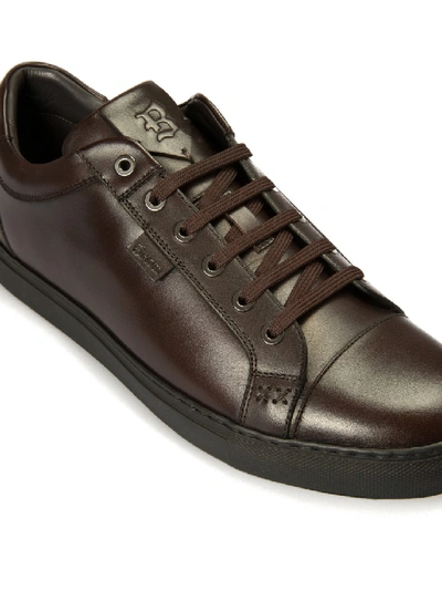 Shop Brioni Leather Sneaker In Black