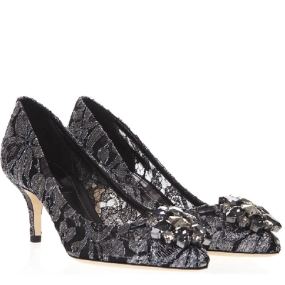 Shop Dolce & Gabbana 60mm Bellucci Black Lace & Swarovski Pumps