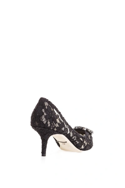 Shop Dolce & Gabbana 60mm Bellucci Black Lace & Swarovski Pumps