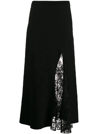 Shop Givenchy Black Women's Lace Slit Skirt