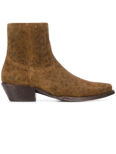 Shop Saint Laurent Brown Women's Lukas Western Boots