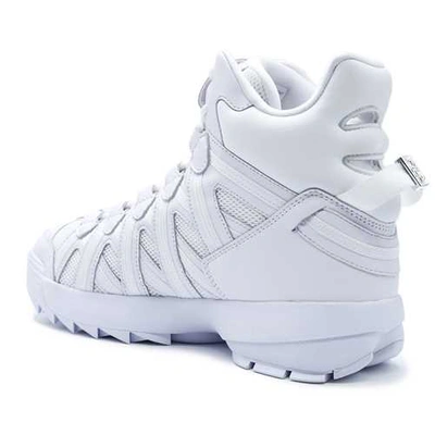 Shop Fila High-top Leather Sneakers In White