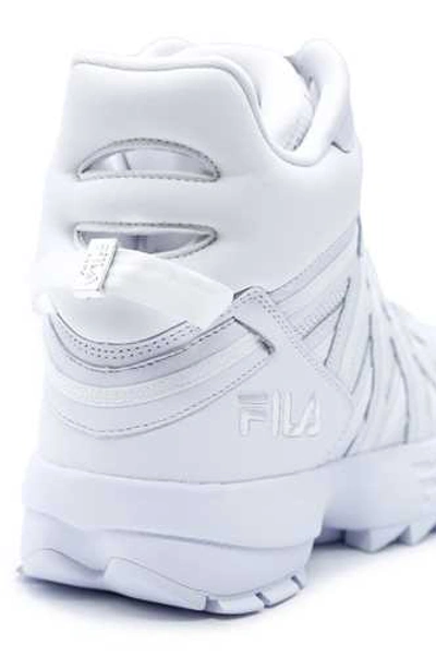 Shop Fila High-top Leather Sneakers In White