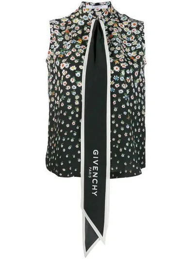 Shop Givenchy Black Women's Floral Oversized Tie Shirt