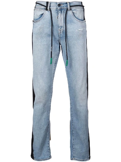 Shop Off-white - Blue Men's Side Panel Jeans