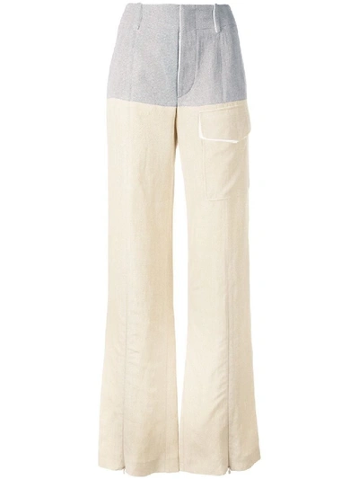 Shop Chloé Neutral Women's Color Block Trousers In Neutrals