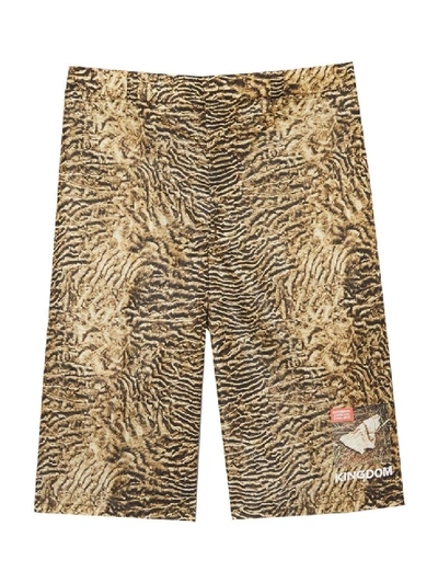Shop Burberry Brown Men's Tiger Print Shorts In Neutrals