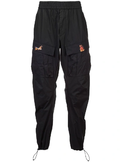 Shop Marcelo Burlon County Of Milan Black Men's Fireball Cargo Pants