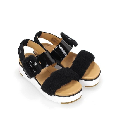 Shop Ugg Fluff Chella Black Platform Sandal