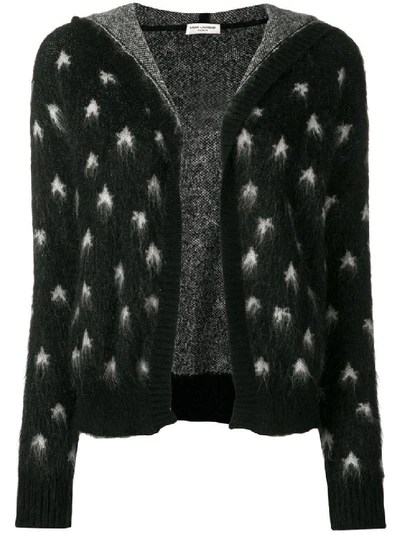 Shop Saint Laurent Black Women's Baja Court Star Patterned Cardigan