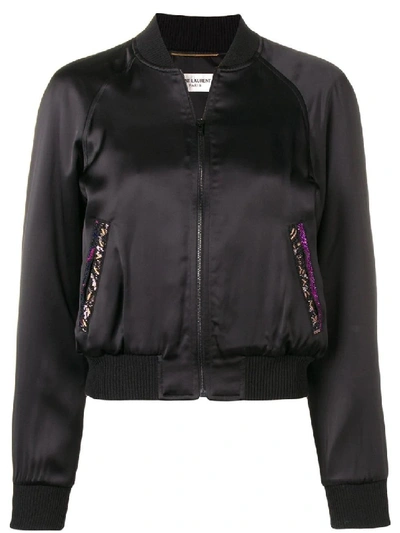 Shop Saint Laurent Black Women's Zipped Bomber Jacket