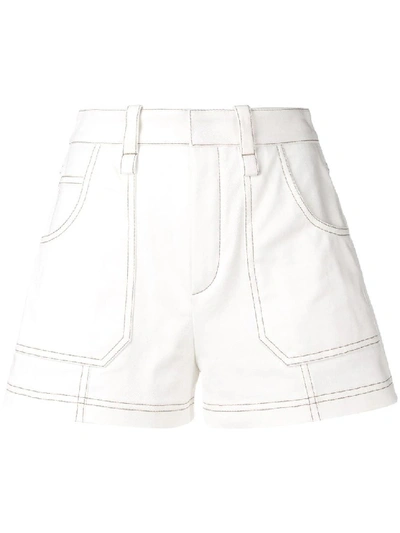 Shop Chloé White Women's Contrast Piping Shorts