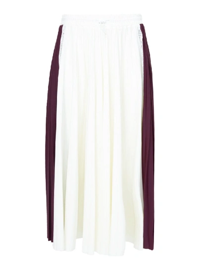 Shop Valentino White Women's Pleated Skirt In Red