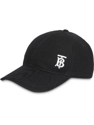 Shop Burberry Black Women's Side Monogram Baseball Cap