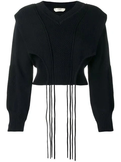 Shop Fendi Black Women's Cropped Sweater
