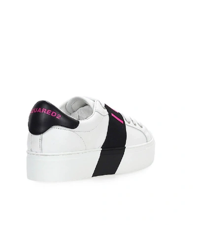 Shop Dsquared2 White Fuchsia Icon Sneaker