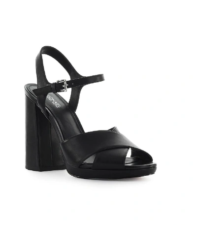 Shop Michael Kors Alexia Platform Black Leather Sandal