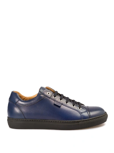 Brioni Blue Leather Low Top Sneakers | ModeSens
