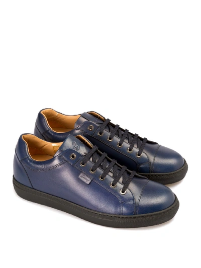 Shop Brioni Blue Sneakers In Grey