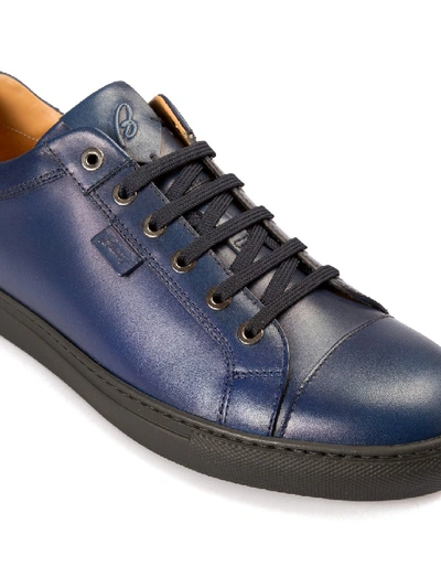 Shop Brioni Blue Sneakers In Grey