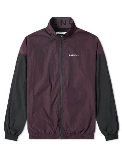 Shop Givenchy Purple Men's Color-block Windbreaker In Black