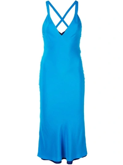 Shop Haider Ackermann Blue Women's Deep V-neck Dress