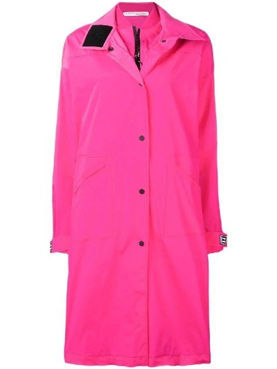 Shop Off-white Pink Women's Long K-way Trenchcoat