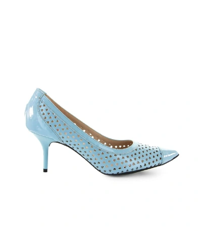 Shop Love Moschino Hearts Light Blue Pumps