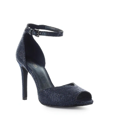 Shop Michael Kors Blue Glitter Cambria Heeled Sandal In Black