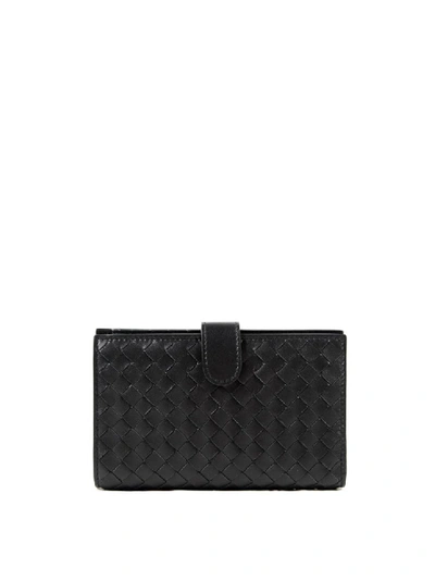 Shop Bottega Veneta Intrecciato Nappa Wallet In Black