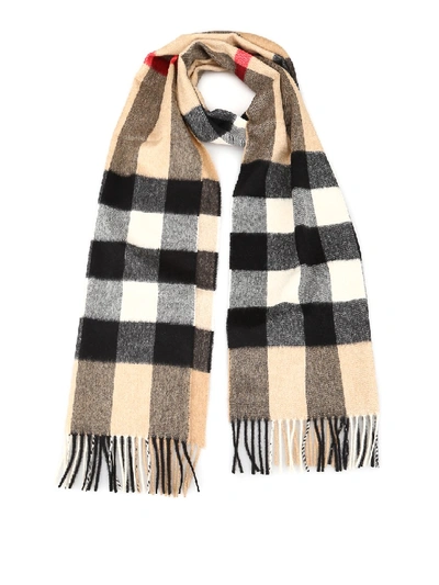 Shop Burberry Vintage Check Cashmere Scarf In Grey