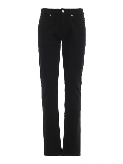 Shop Versace Style Printed Black Denim Jeans