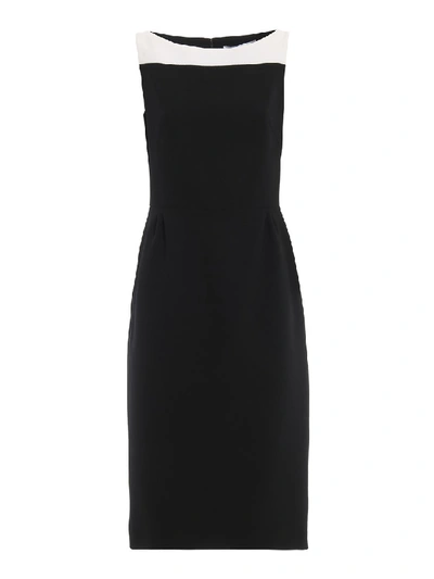 Shop Givenchy Two-tone Wool Sheath Dress In Black